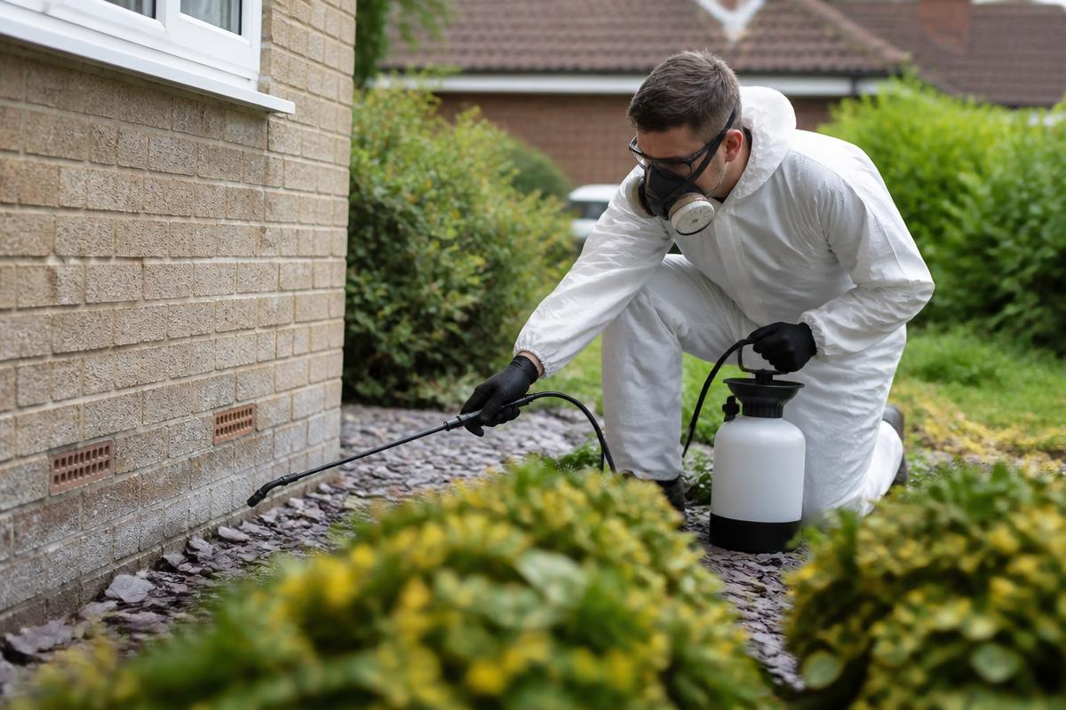 UK pest controller at work